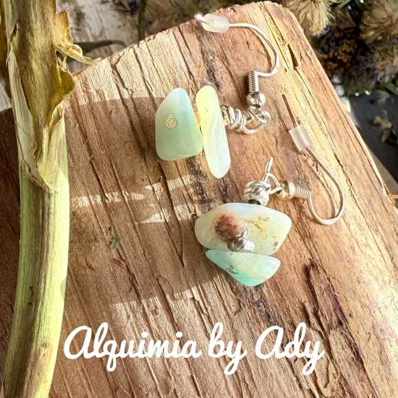 Alquimia Green and Silver Earrings - Picture 1 of 1
